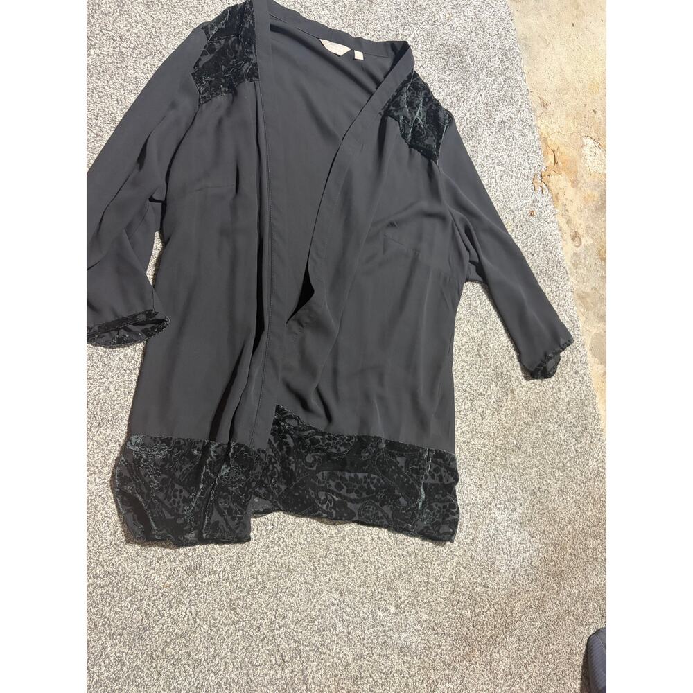 Coral Bay womens 3x black sheer sweater cardigan